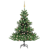 VidaXL Kunstkerstboom Nordmann met LED's en kerstballen 210 cm groen