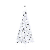 VidaXL Kunstkerstboom met verlichting en kerstballen half 180 cm wit