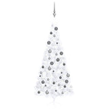 Vidaxl kunstkerstboom met verlichting en kerstballen half 240 cm wit