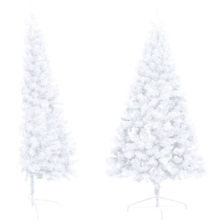 Vidaxl kunstkerstboom met verlichting en kerstballen half 240 cm wit