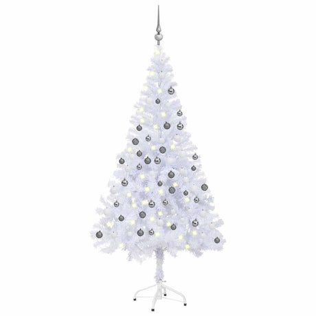 Vidaxl kunstkerstboom met verlichting en kerstballen 380 takken 150 cm