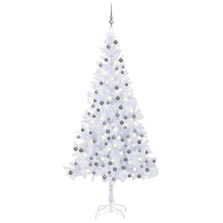 Vidaxl kunstkerstboom met verlichting en kerstballen 910 takken 210 cm