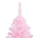 Vidaxl kunstkerstboom met verlichting en kerstballen 150 cm pvc roze