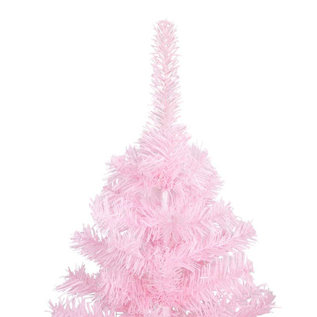 Vidaxl kunstkerstboom met verlichting en kerstballen 150 cm pvc roze