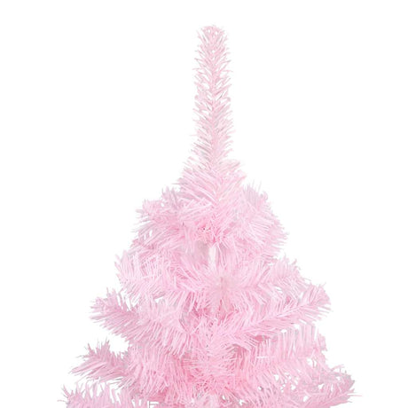 Vidaxl kunstkerstboom met verlichting en kerstballen 150 cm pvc roze