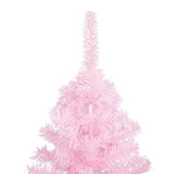 Vidaxl kunstkerstboom met verlichting en kerstballen 180 cm pvc roze