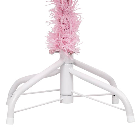 Vidaxl kunstkerstboom met verlichting en kerstballen 180 cm pvc roze