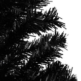 Vidaxl kunstkerstboom met verlichting en kerstballen 120 cm pvc zwart