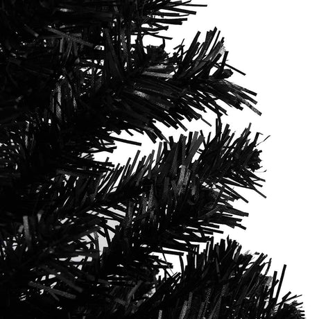 Vidaxl kunstkerstboom met verlichting en kerstballen 150 cm pvc zwart