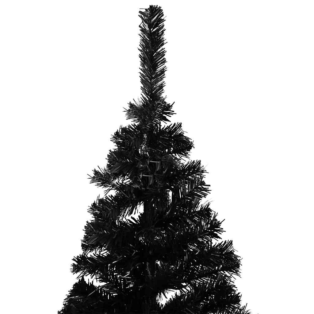 Vidaxl kunstkerstboom met verlichting en kerstballen 150 cm pvc zwart