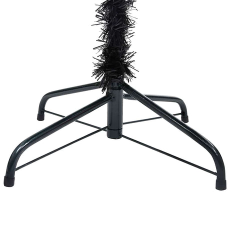 Vidaxl kunstkerstboom met verlichting en kerstballen 210 cm pvc zwart