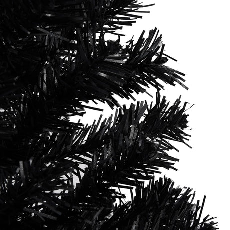 VidaXL Kunstkerstboom met verlichting en kerstballen 240 cm PVC zwart