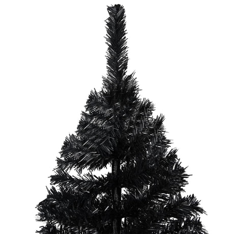VidaXL Kunstkerstboom met verlichting en kerstballen 240 cm PVC zwart