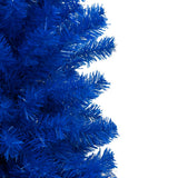 VidaXL Kunstkerstboom met verlichting en kerstballen 180 cm PVC blauw