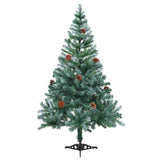 Vidaxl kunstkerstboom met verlichting ballen sneeuw dennenappel 150 cm