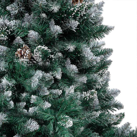 Vidaxl kunstkerstboom met led en kerstballen en dennenappels 180 cm