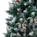 VidaXL Kunstkerstboom met verlichting kerstballen dennenappels 210 cm