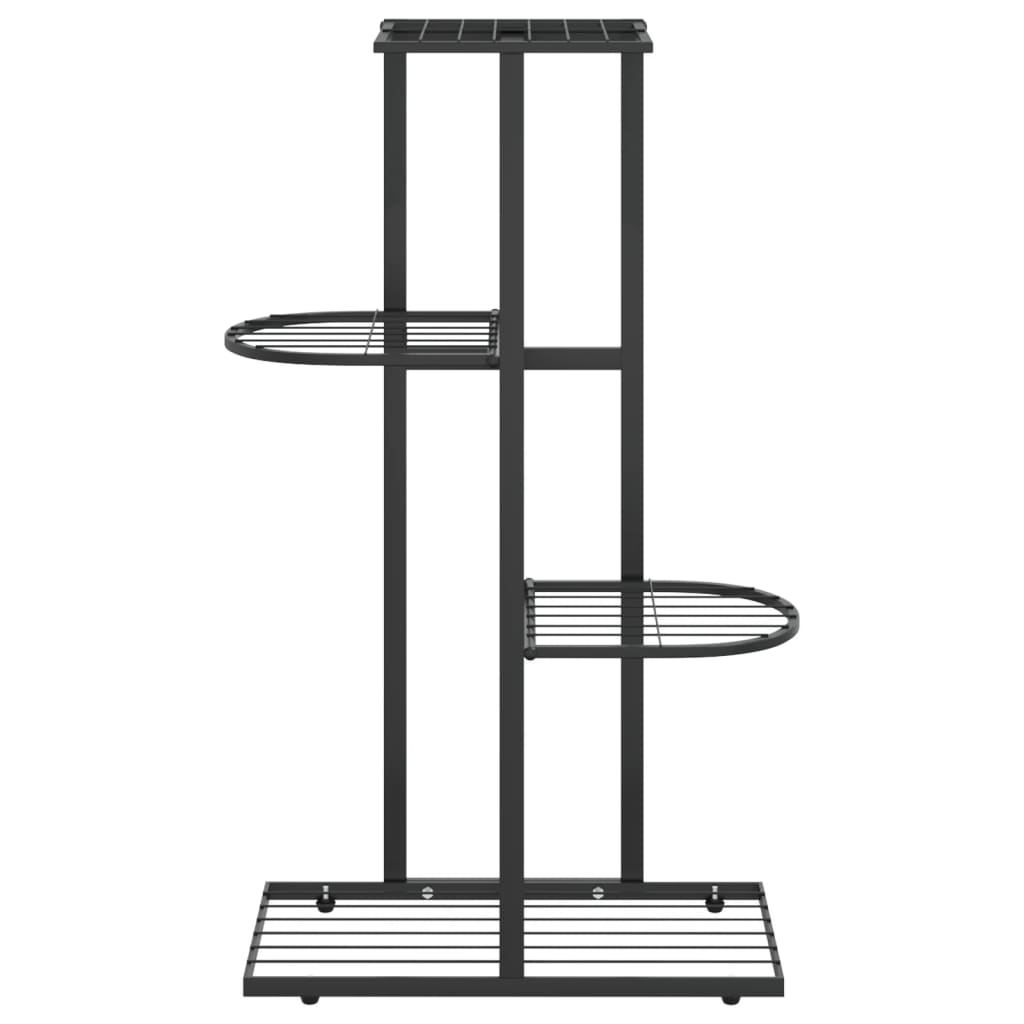 VidaXL Bloemenstandaard met 4 lagen 43x22x76 cm metaal zwart