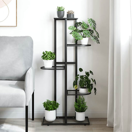 Vidaxl bloemenstandaard met 5 lagen 43x22x98 cm metaal zwart