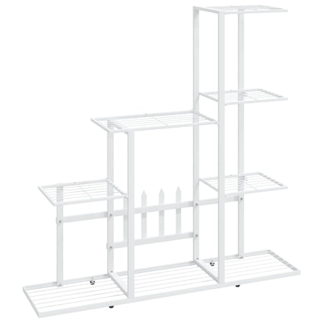 VidaXL Bloemenstandaard 94,5x25x88 cm metaal wit