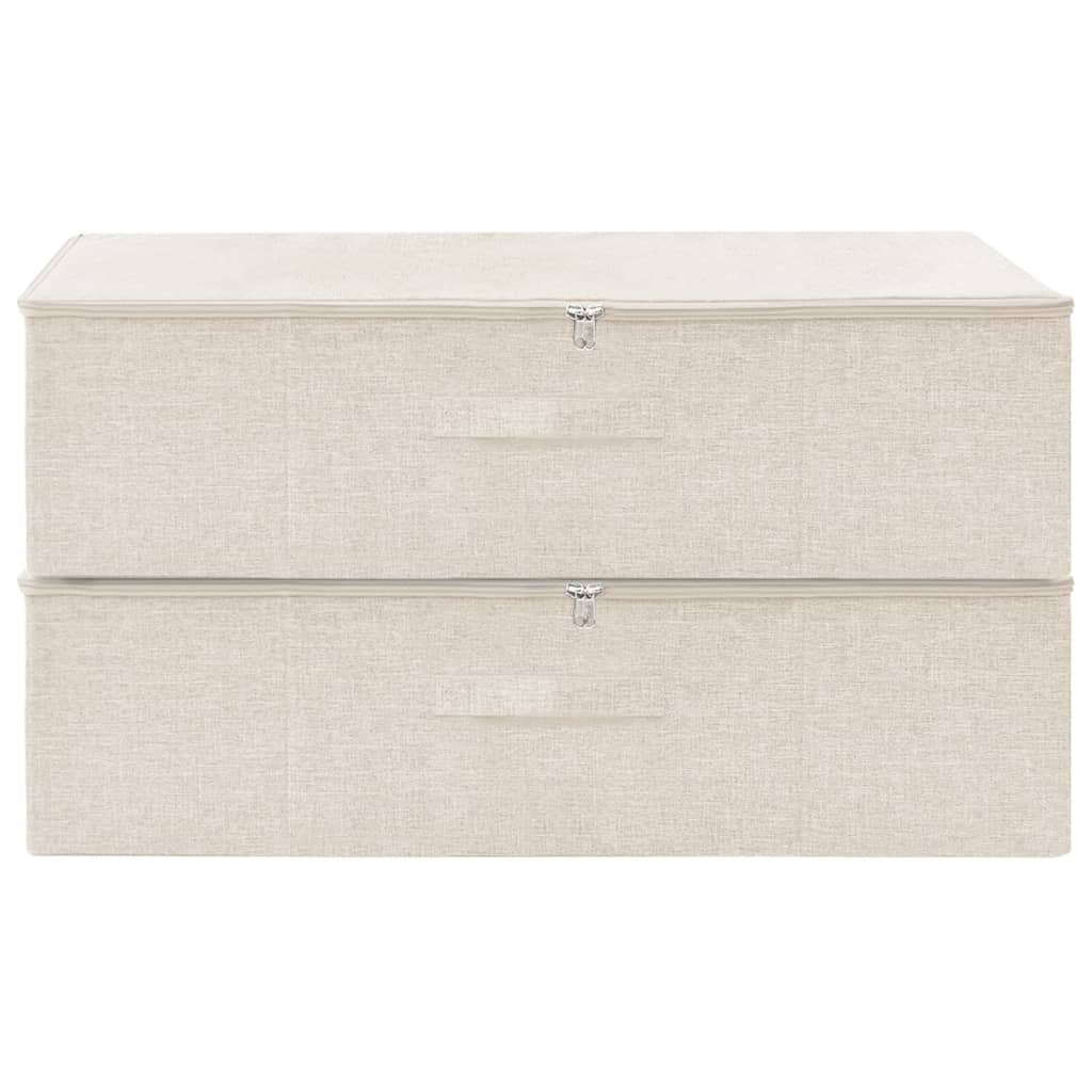 Vidaxl opbergboxen 2 st 70x40x18 cm stof crèmekleurig