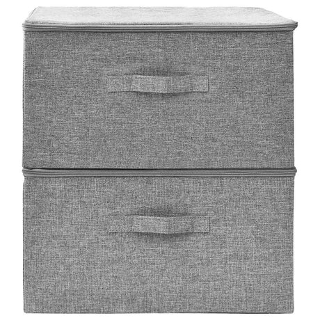 Vidaxl opbergboxen 2 st 43x34x23 cm stof grijs