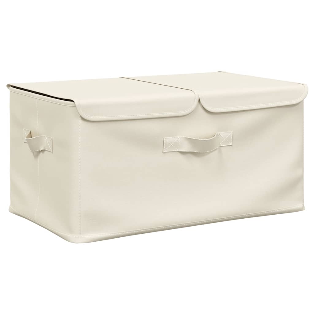 Vidaxl opbergbox 50x30x25 cm stof crèmekleurig