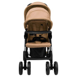 Vidaxl tweelingkinderwagen tandem staal taupe