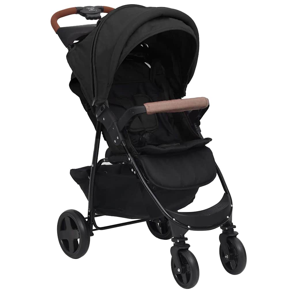 Vidaxl kinderwagen 2-in-1 staal antracietkleurig