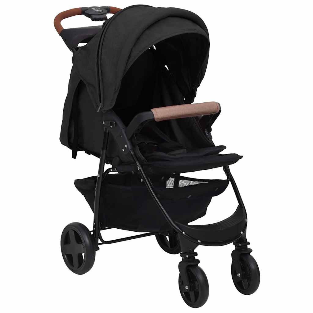 Vidaxl kinderwagen 2-in-1 staal antracietkleurig