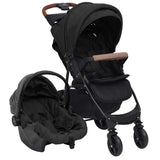 Vidaxl kinderwagen 3-in-1 staal antracietkleurig