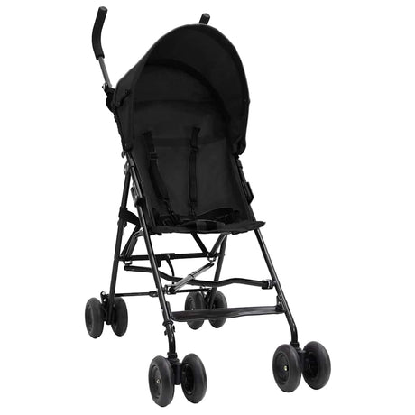 Vidaxl kinderbuggy staal antracietkleurig en zwart