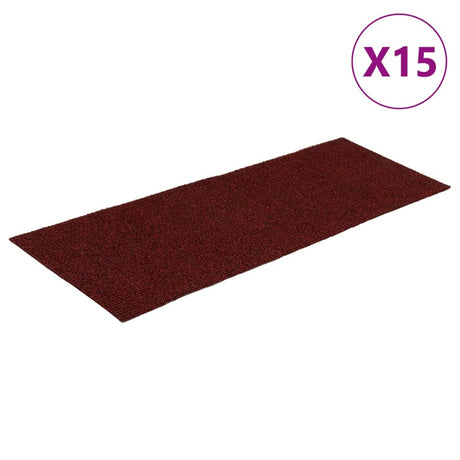 VidaXL 15 st Trapmatten zelfklevend rechthoekig 60x25 cm rood