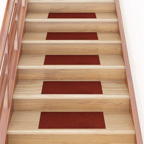 Vidaxl trapmatten zelfklevend 15 stuks 60x25 cm bordeaux rood rechthoekig