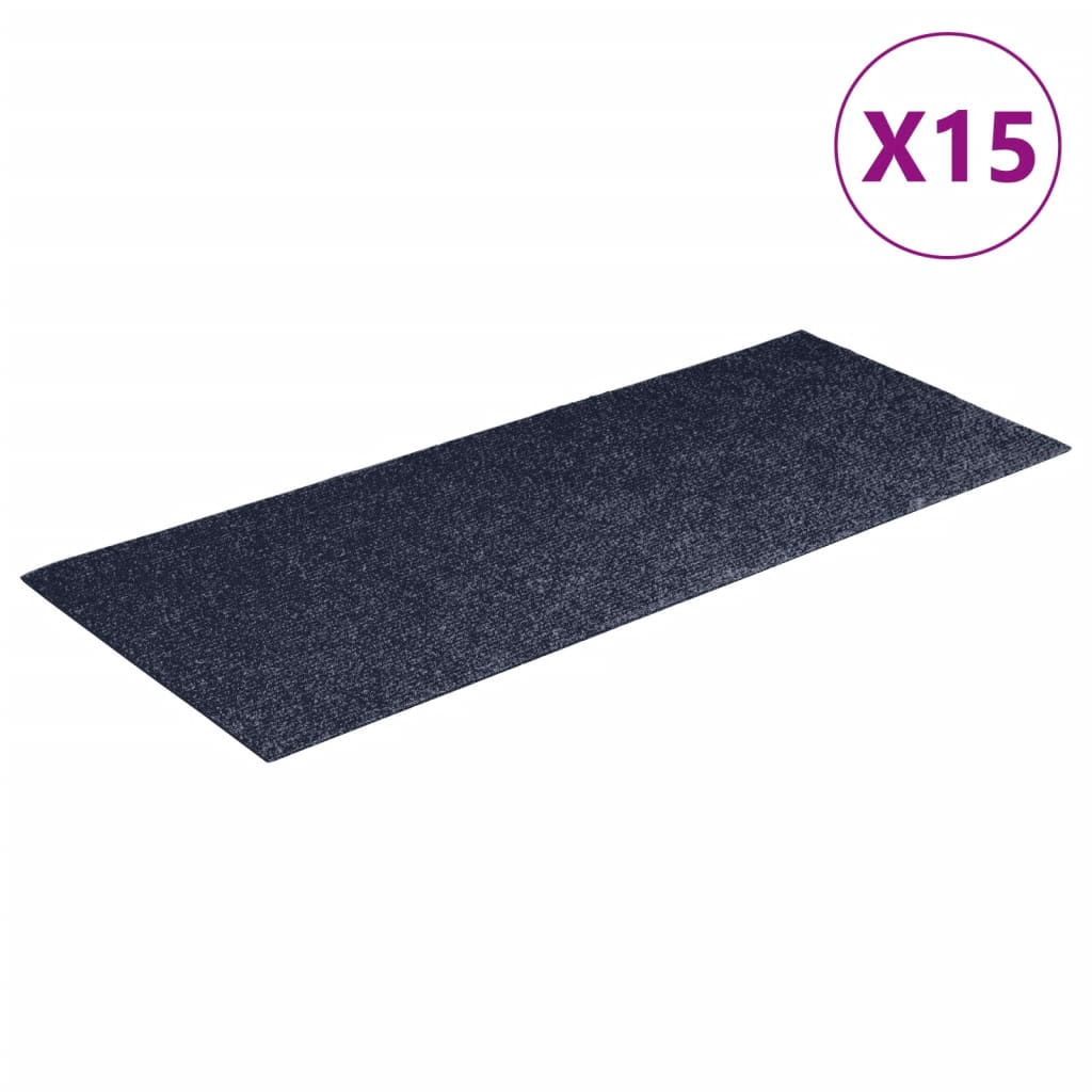 VidaXL 15 st Trapmatten zelfklevend rechthoekig 60x25 cm grijsblauw