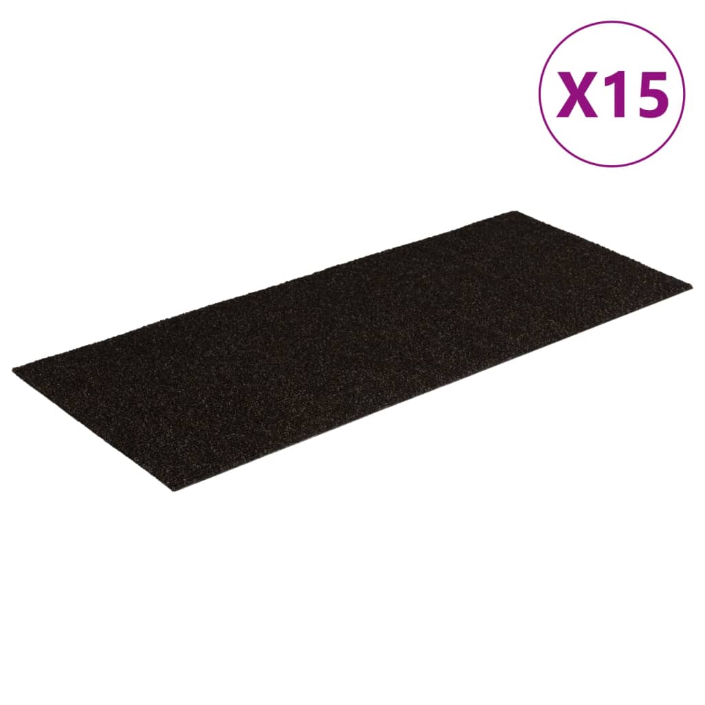 Vidaxl 15 st trapmatten zelfklevend rechthoekig 60x25 cm donkerbruin