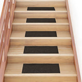 Vidaxl trapmatten zelfklevend 15 stuks 60x25 cm donkerbruin rechthoekig