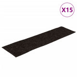 Vidaxl 15 st trapmatten zelfklevend rechthoekig 76x20 cm bruin