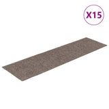 Vidaxl 15 st trapmatten zelfklevend rechthoekig 76x20 cm crèmekleurig