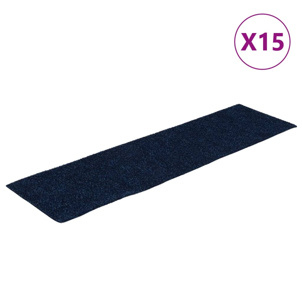 VidaXL 15 st Trapmatten zelfklevend rechthoekig 76x20 cm blauw