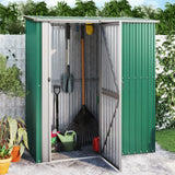 VidaXL Tuinschuur 180,5x97x209,5 cm gegalvaniseerd staal groen