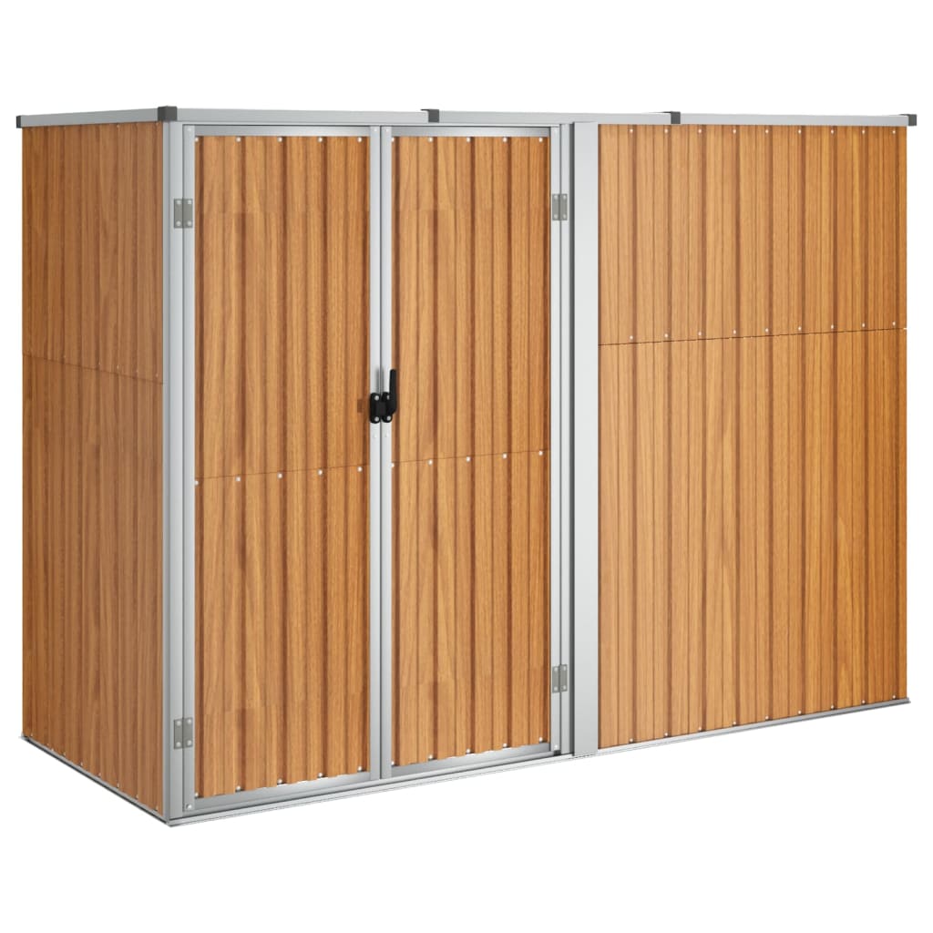 VidaXL Tuinschuur 225x89x161 cm gegalvaniseerd staal bruin