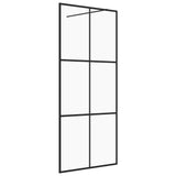 VidaXL Inloopdouchewand 80x195 cm ESG-glas transparant en zwart