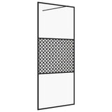 Vidaxl inloopdouchewand 80x195 cm esg-glas transparant en zwart