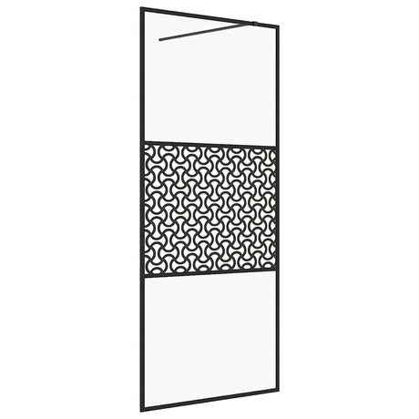 Vidaxl inloopdouchewand 80x195 cm esg-glas transparant en zwart