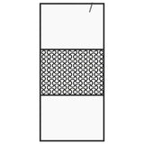 Vidaxl inloopdouchewand 80x195 cm esg-glas transparant en zwart