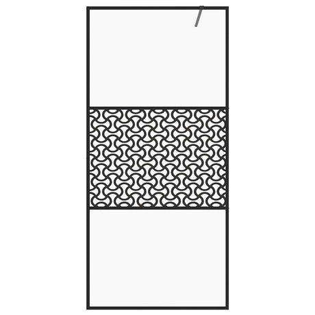 Vidaxl inloopdouchewand 90x195 cm esg-glas transparant en zwart