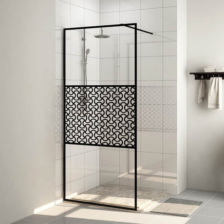 Vidaxl inloopdouchewand 90x195 cm esg-glas transparant en zwart