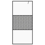 Vidaxl inloopdouchewand 100x195 cm esg-glas transparant en zwart