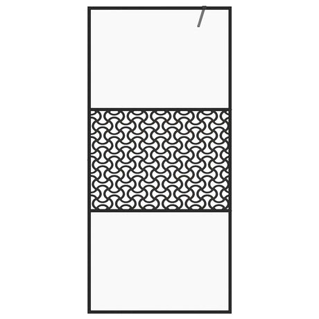 Vidaxl inloopdouchewand 115x195 cm esg-glas transparant en zwart